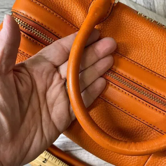 Michael Kors Burnt Orange Leather Bedford Legacy Duffel Satchel Medium $328 New - Picture 13 of 16